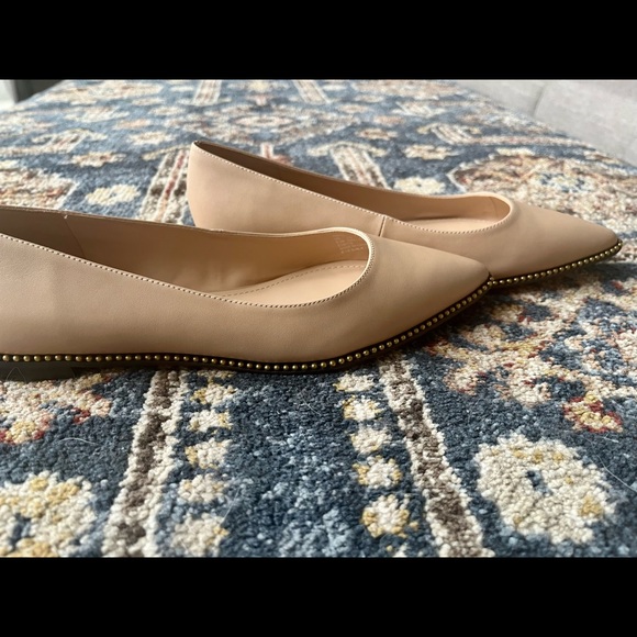 Coach Shoes Coach Viviana Skimmer Beige Leather Flat Shoes Poshmark